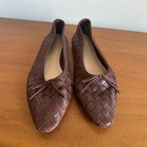 Loeffler Randall Brown Woven Leather Flats